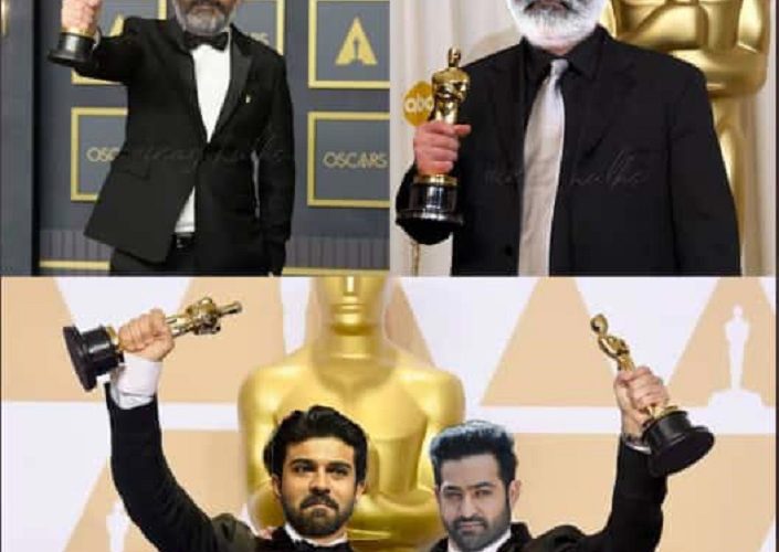 RRR For Oscars: SS Rajamouli, Ram Charan, Jr NTR look dapper with the Oscar statuettes in hand; fan edit will make you hope it’s REAL soon