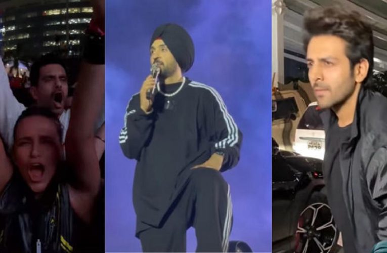 Kartik Aaryan, Neha Dhupia, Tamannaah Bhatia Arrive In Style For Diljit Dosanjh’s Mumbai Concert | Watch