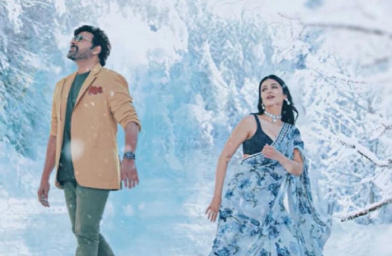 Megastar Chiranjeevi and Shruti Hassan’s Colorful Duet ‘ Nivvu Sridevi Nenu Chiranjeevi’ Out | Watch